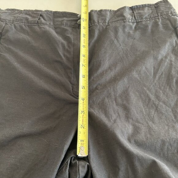 Vtg 1st Down Ruched Crop Capri Pants 16 Black Zipped Pockets Outdoor Casual Hiki - Picture 6 of 11